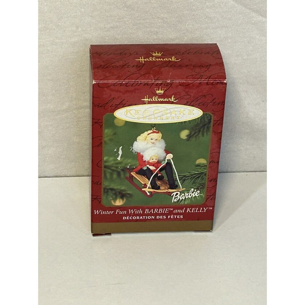 Hallmark Keepsake Barbie "Winter‎ Fun With Barbie and Kelly" ornament 1999